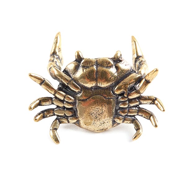 Krabba i mässing, liten staty prydnad pennhållare miniatyrfigur