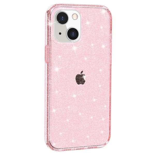 iPhone 15 Kuori Hybrid Glitter Pinkki