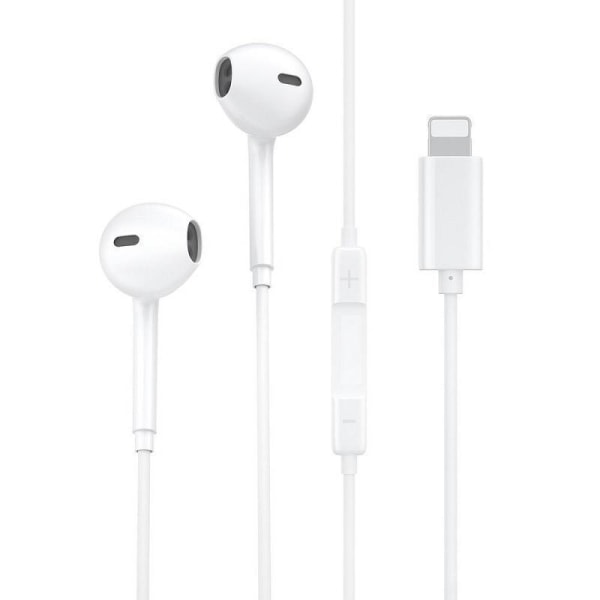 Compatible Lightning headphones for iPhone iPad iPod White