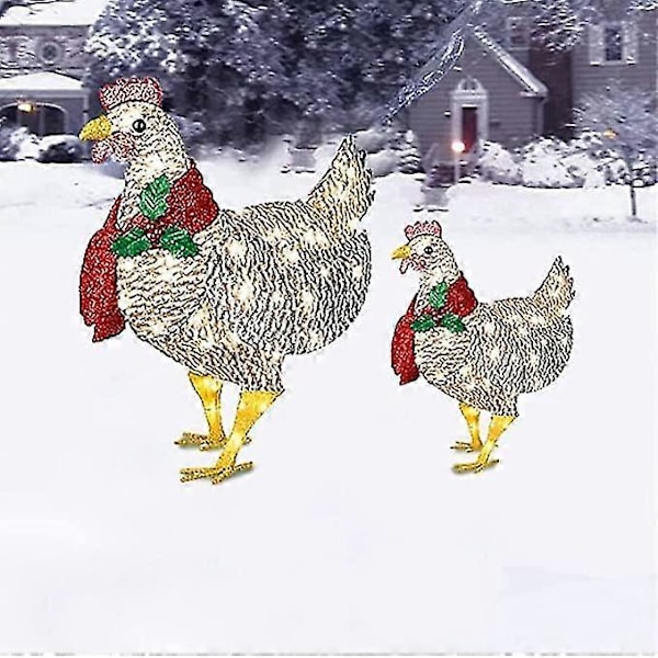 Julelys Utendørs For Dekorasjon Med Hage Led Dekorasjoner Innendørs Akryl Kylling Acrylic Chicken Small