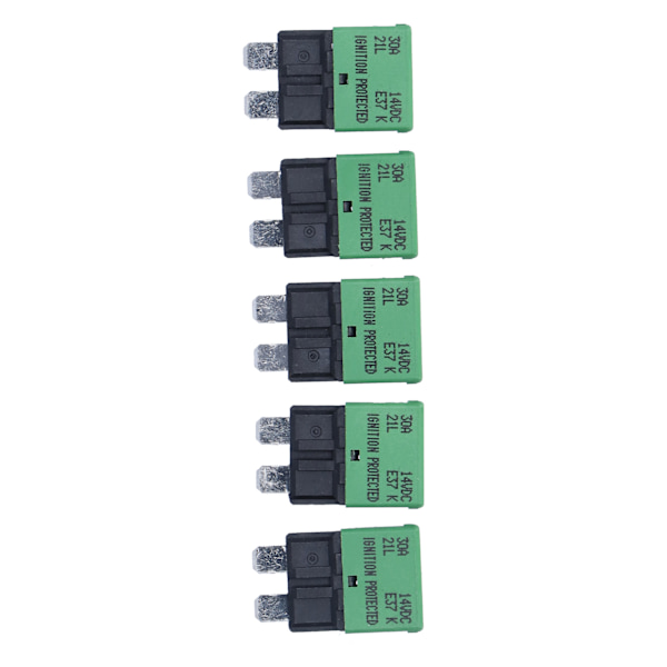 5 stk. Auto Reset Sikring 30A 14V DC ATC/ATO Afbryder til RV Campingvogn Marine Båd Stereo Forstärker