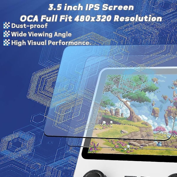 Powkiddy Rgb20s, 16g+64g 15000+ Klassiska spel Handhållen spelkonsol vit white 16G-128G