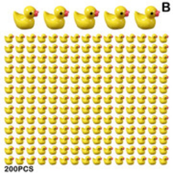 100/200 pcs Mini Rubber Ducks Miniature Resin Ducks Yellow Tiny D