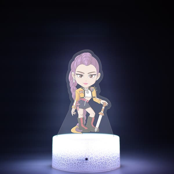 Hot Selling K-POP Demon Hunter Natlampe | Revnet Touch 16-Farve Lampefod, Perfekt til Soveværelsesindretning//Q version B Q version B