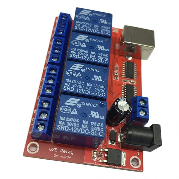 Driveless 4-kanals HID USB-relæmodul USB-relæ til 12V MCU-styring