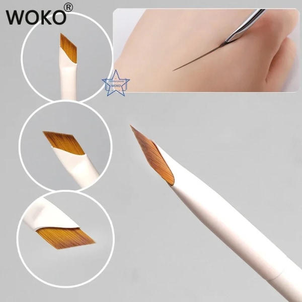 Päivitä terä eyeliner-sivellin ultraohut hieno kulma litteä kulmakarvasivellin silmän alle meikkisiveltimet tarkka yksityiskohtainen sivellin valkoinen B201-1PCS