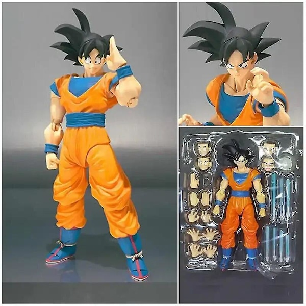 Dragon Ball Z SHFiguarts Son Goku Legendary Goku Anime Super Saiyan Awaken Battle Damage Actionfigur Samlarmodell Presentkort D
