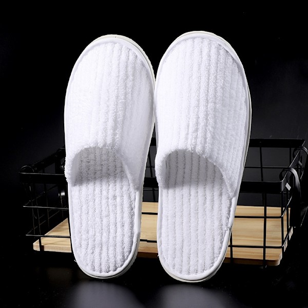 par med spa-tøfler Gjesteslippers Hotelslippers engangsbruk - Perfekt white