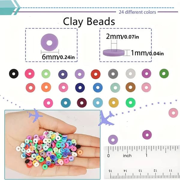Perler til snøring Polymer Clay Perler til armbånd DIY Ring Halskæde Gave Smykkefremstillingssæt