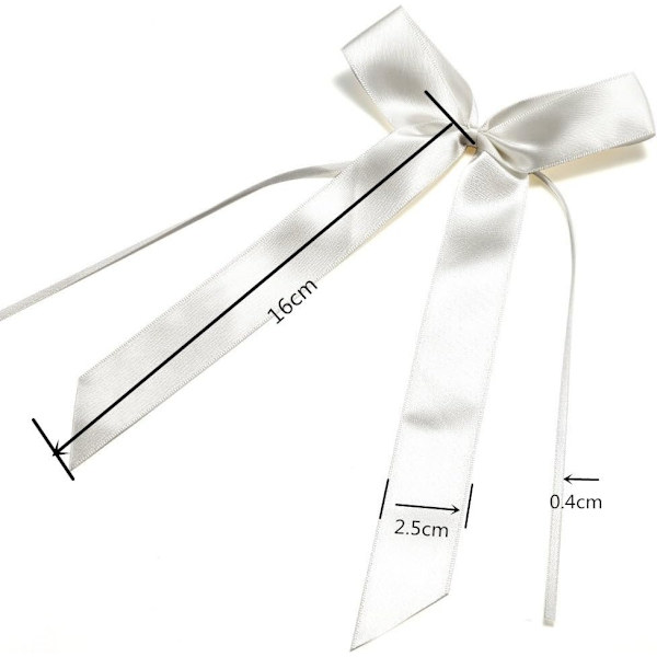 50 stk. Delikate bryllupsbænk Finish Bowknots Ribbons Bow Cars Chairs Dekorationer. (hvid) Festbue bundet med gazesløjfe