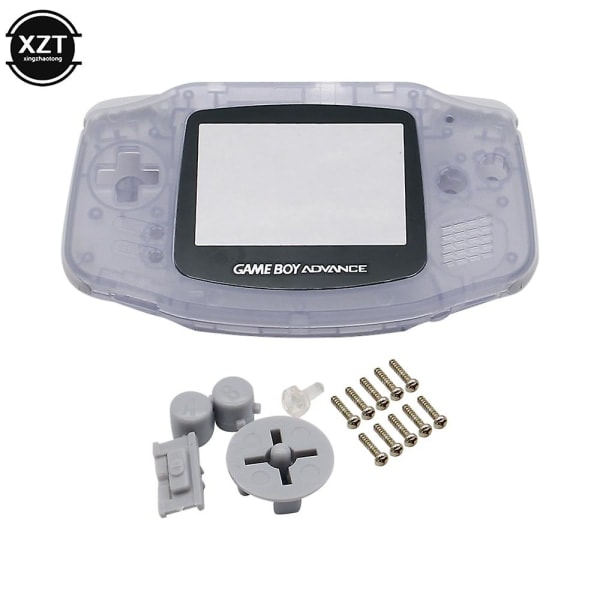 Färgglatt hölje för Nintendo Gameboy Gba skal hårt fodral med skärmlinsersättning för Gameboy Advance konsolhöljegrå