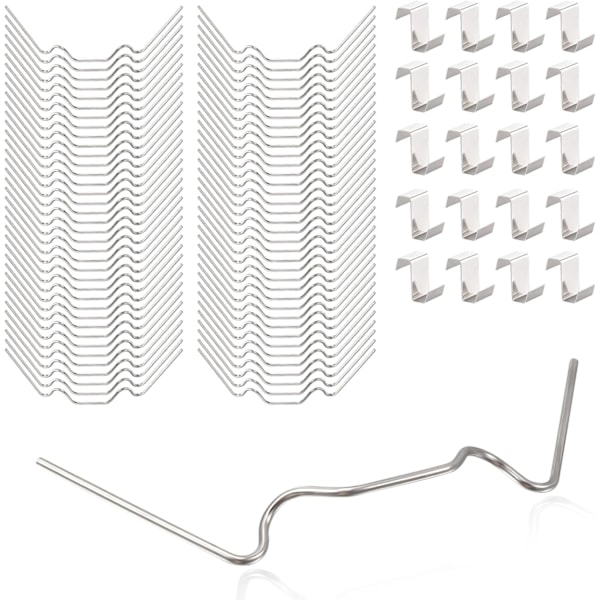 100 stk. Drivhusglassfester med 50 stk. Drivhusglassfester og 50 stk. Drivhusglass Z-fester i rustfritt stål [qb]