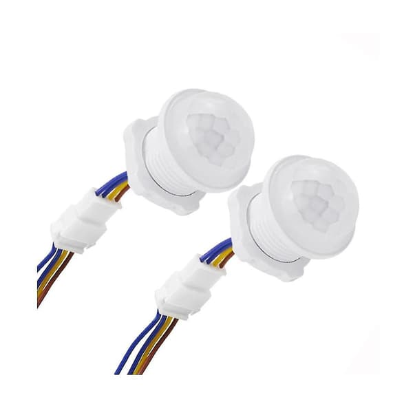 2 stk. Bevægelsessensor Lysswitch 110-220v Pir Sensor Smart Detektion Justerbar Infrarød