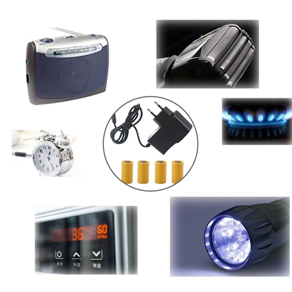 6V LR14 C Dummy Batteri C Størrelse Batteriadapterkabel Erstat 4 stk. 1,5V C Batterier til LED Lys Elektronisk Legetøj 0.1 US