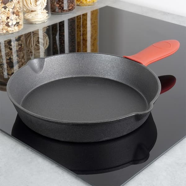 Støpejernspanne 25 cm med silikonhåndtak (BT) 720