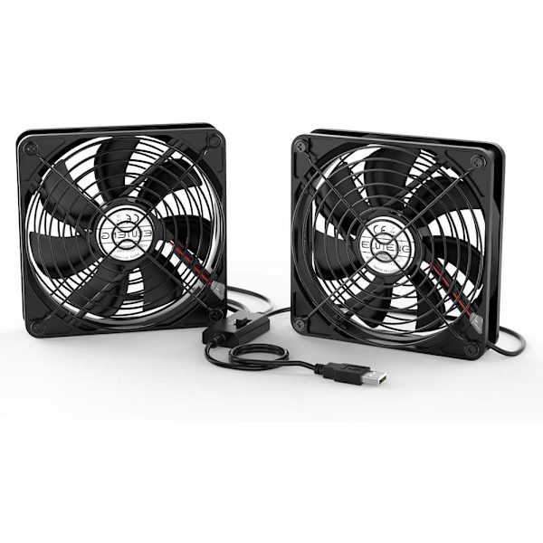 Dobbelt 2 i 1 USB-ventilator 120 mm med tre hastigheder