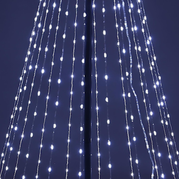 Julgran i kegleform med LED-lys, stjerne, julepynt, indendørs og udendørs gran Multi Colour Multi Colour 5FT
