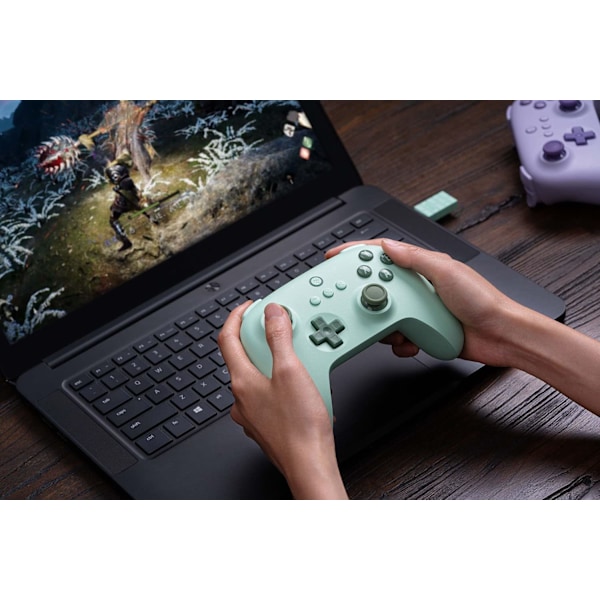 8Bitdo Ultimate C 2.4g Trådlös Styrenhet för Windows PC, Android, Steam Deck & Raspberry Pi (Fältgrön)