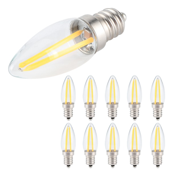 10 kpl E12 Pitkät Filamentti Pienet LED-Lamput Himmennettävä Lamppu 1,5W AC110V Kotivalaistukseen 0.1