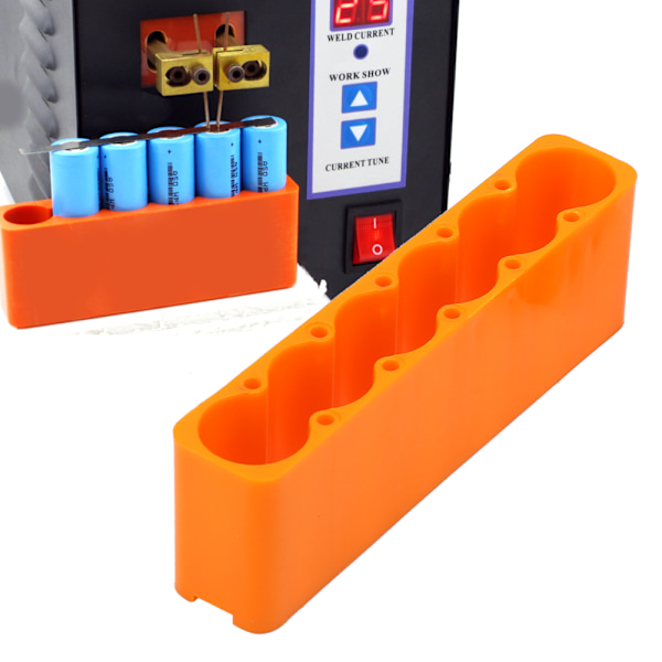 2 stk. justerbar 18650 batteripakke svejsefikseringsklemme i industriel plast (6 sektioner)
