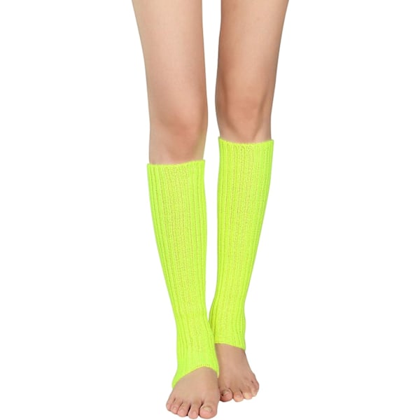 Dame Mote Leggvarmere 80-talls Ribbestrikkede Leggvarmere[qb] Fluorescent