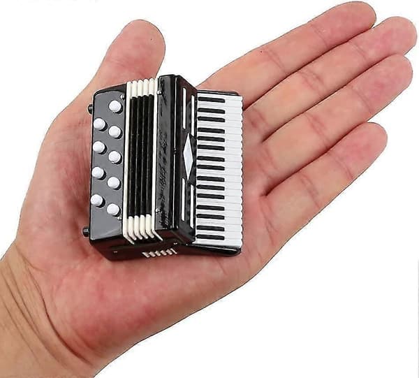 Miniature Harmonika Med Etui Mini Musikinstrument Replika Samlerobjekt