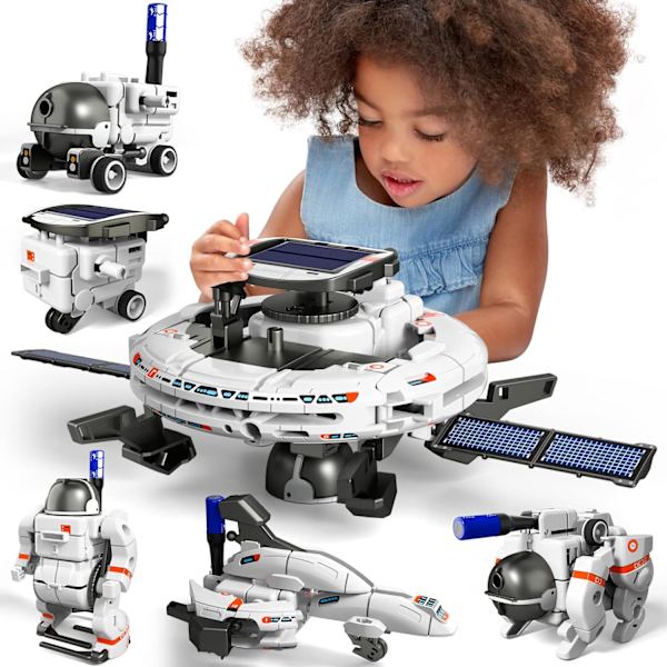 STEM-projektit lapsille 8-12-vuotiaille, 6-in-1 STEM Solar Robot Kit Avaruuslelut Syntymäpäivä