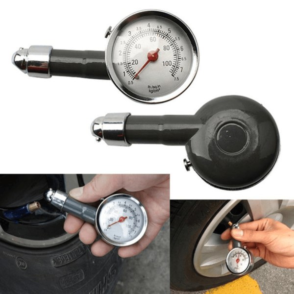 Bil lastebil dekk dekk lufttrykkmåler måler tester motorsykkel sykkel høy presisjon mini dekk Silvery 1pc
