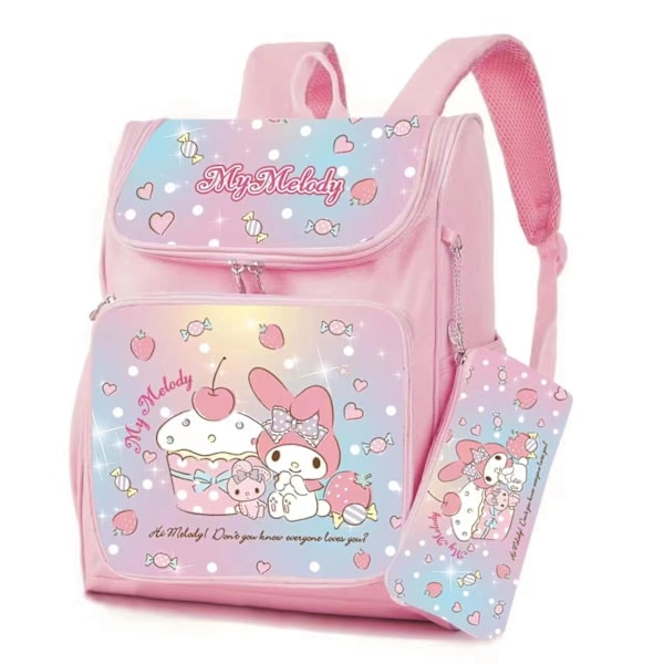 Ny Sanrio-serie tecknad student ryggsäck Kitty Kuromi anime student Stationery stor skolväska med väska - Perfekt 2 2 30*14*38cm