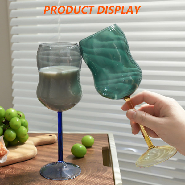 Färgade vinglas, flerfärgat glas - för vin, juice, vatten