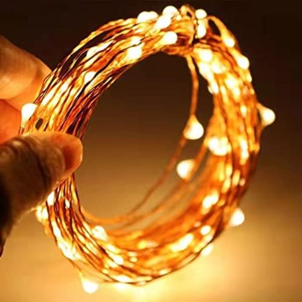 LED-ljusslinga, Sanniu Mini batteridriven koppartråd - S Varmvit Warm White 3m/9.8ft