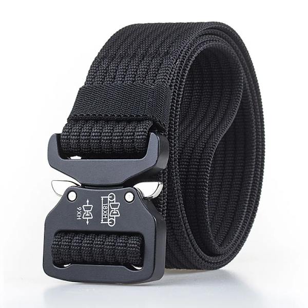 Retro Politi Taktisk Bælte Stærk 1200D Ægte Nylon Militær Hær Bælte Rustfrit Metal Hurtig Udløsning Spænde Qutdoor Arbejdsbælte Sort black 125cm Adjustable