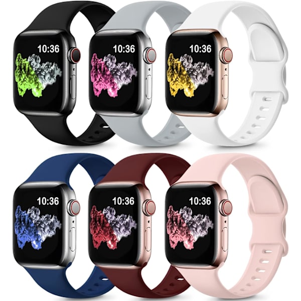 Rannekkeet yhteensopivat Apple Watch Band 40mm 38mm 41mm 42mm 6kpl 7 6pcs 7 42mm/44mm/45mm/49mm