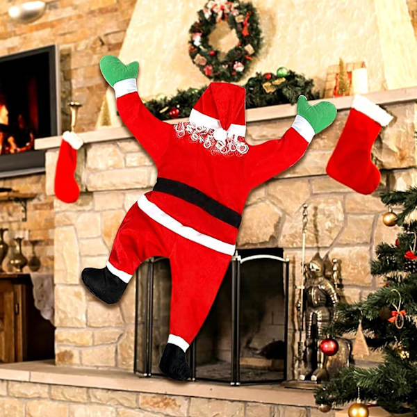 5,6 fot Julhängande Tomte Utomhus Dekorationer Stor Klättrande Tomte Jul för Utomhus Tak Fönster Balkong Ränna Dörr Vägg Trädgård Inomhus Hem H