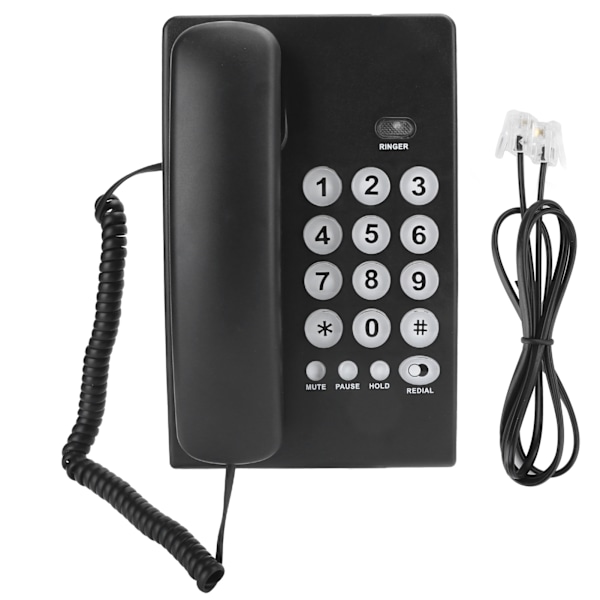 KXT504 Bärbar familj företag kontor fast fast fast blixtfunktion telefon ABS svart