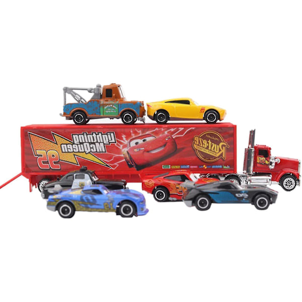 6 st Bilar Leksak 3 Blixten McQueen Jackson Storm Mack Farbror Lastbil Metall Bilmodell Leksak Present