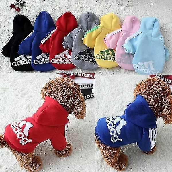 Hundkläder Adidog 2022 Nya vinterkläder för husdjur Små och medelstora hundhoodies Valpkläder Sweatshirt Gul Yellow 4Xl 10*14kg