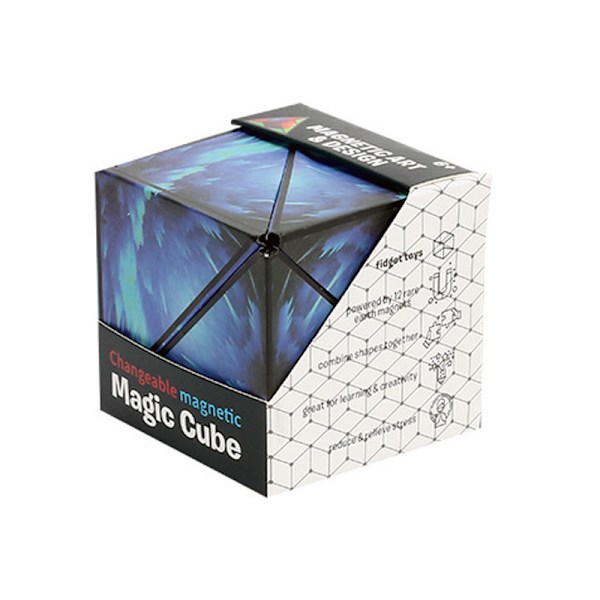 Variation Interchangeable Magnetic Magic Cube 3D Hand Flip Puzzle Anti Stress Toys P stjärnklar himmelsblå