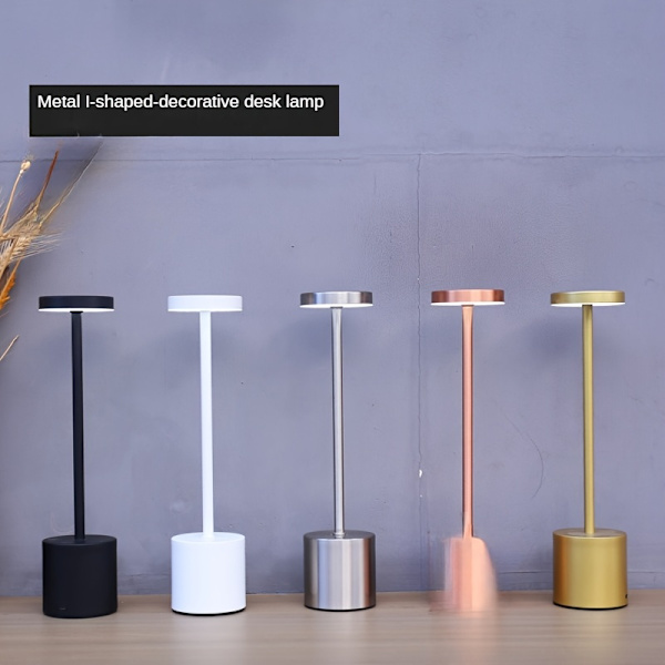 1 st metallbordslampa, USB-laddningsbar skrivbordsnattlampa GGM-W