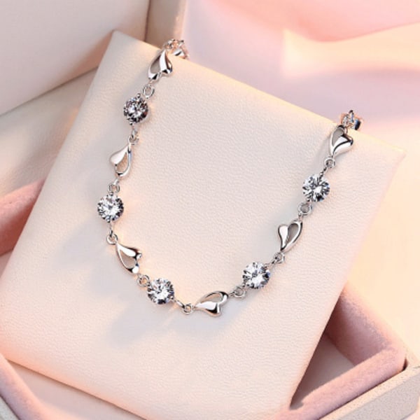 925 Sterling Silver Armband Smycken Jubileum Födelsedag, Rosa
