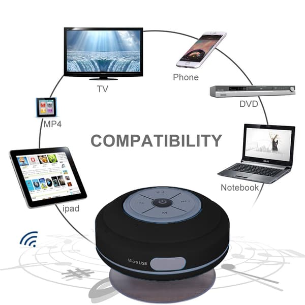 Vattentät Bluetooth LED-duschhögtalare FM-radio