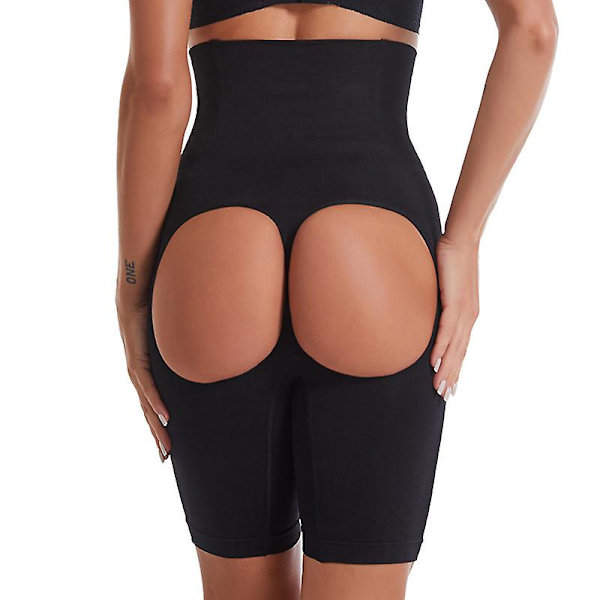 Underkläder Högt Midja Kvinnor Stjärtlyft Kalsonger Kroppsformande Shapewear Höftförstärkare Shorts Slankning Svart Black XS-S
