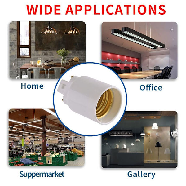 4 st Gx24q till E26/E27 Sockeladapter Lampbas