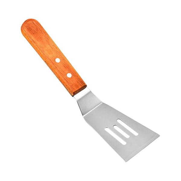 Trästekspade med non-stick-beläggning, tjock och hållbar, rostfritt stål, slitsad stekspade A