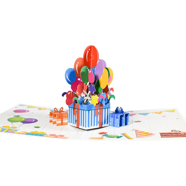 Fargerik 3D-luftballong for popup-gratulasjonskort for alle anledninger Gratulerer med dagen Morsdag Valentinsdag Babyshower