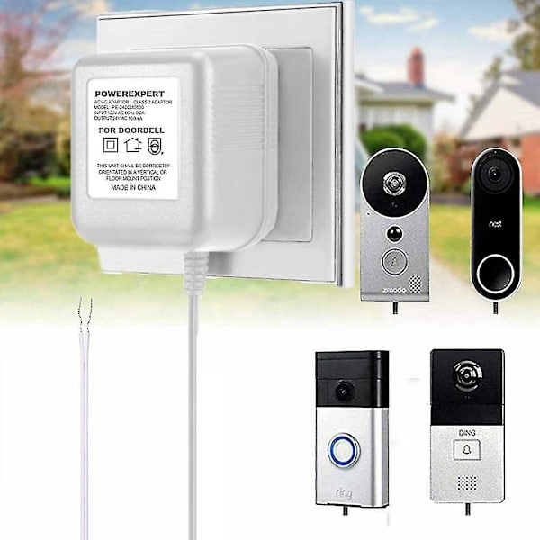 24v 500ma videodörrklocka transformator 8 meter kabel kamera (eu