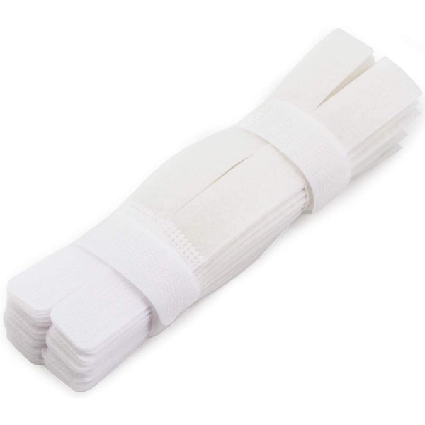 50 pcs Cable Ties Reusable Organizer Cord Holder 7 Inch (White)