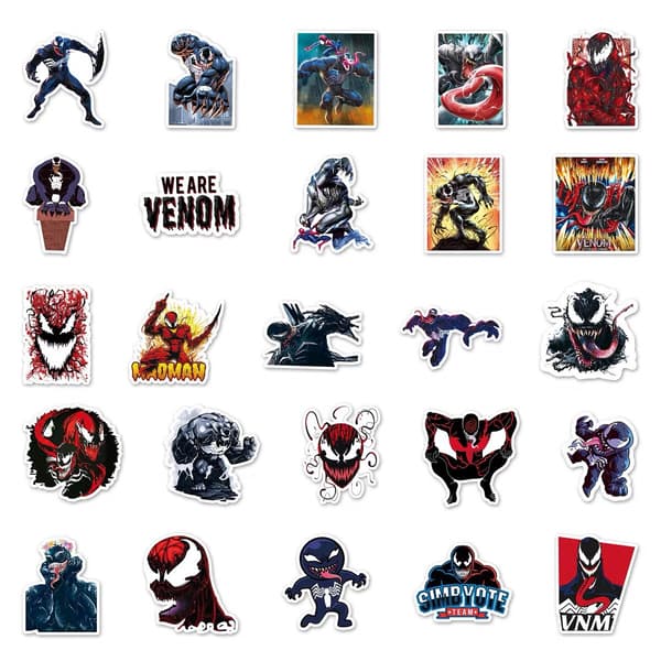 50 stk. Marvel Venom-klistremerker Spiderman Erkefiende Alien Entity Skateboard Graffiti[BT]