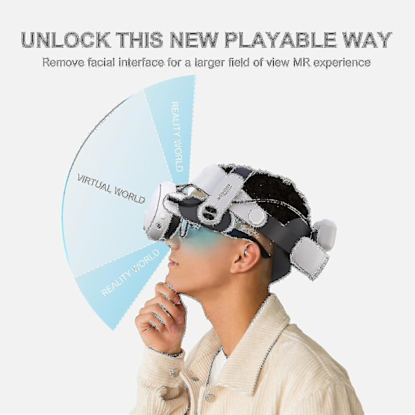 Bobovr M3 Pro For Meta Quest 3 VR-hodetelefonpakke Hodebåndstropp