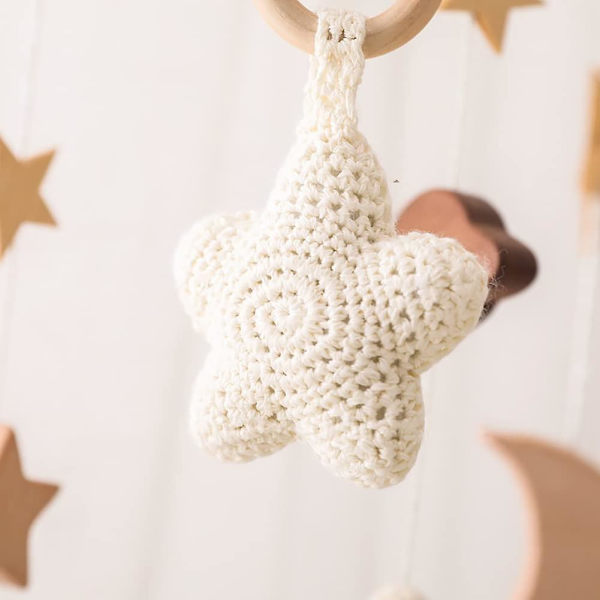 Mobil til babyrommet - Mobil til babyshower-gaver - Hengepynt til babykrybber - Regnbue-stjerneform